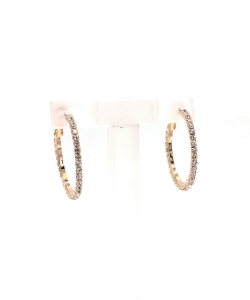 Rhinestone Hoop Earrings Xsmall EH910135 Gold